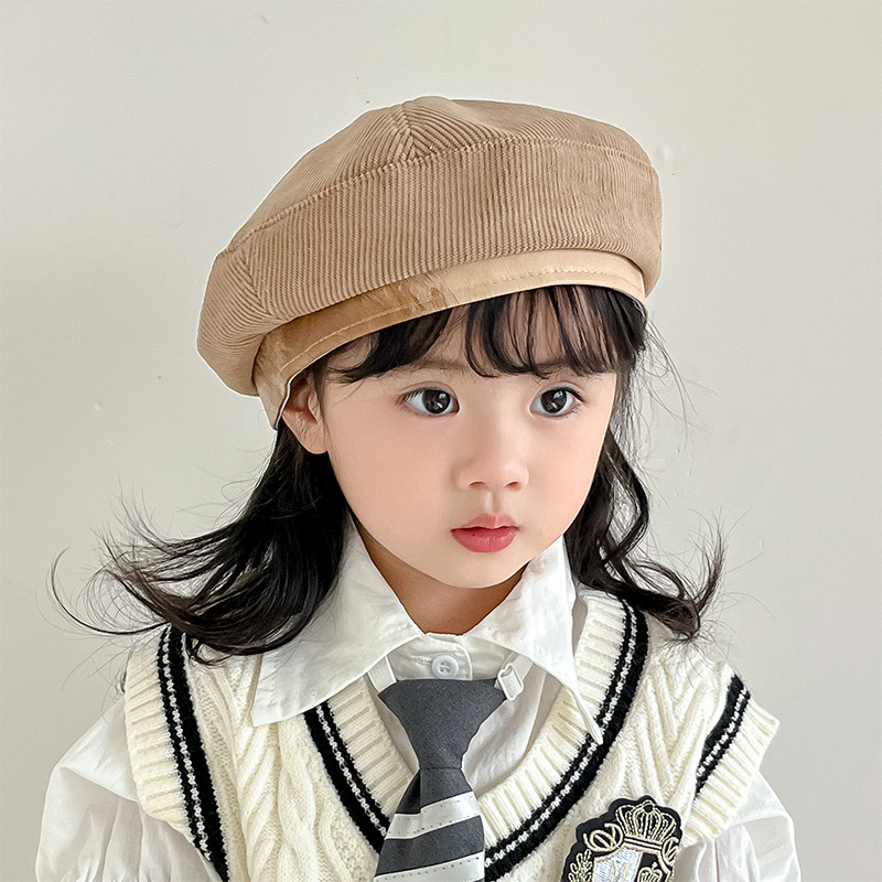 Boina de niñas moda coreana para niños gorra de pato gorra de jardín de infantes primavera / otoño / invierno caliente a prueba de viento