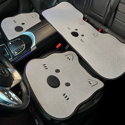 Cute Puppy Design, Rear Seat Single — Seat cushion, seat cover - four-seasons-linen-style-west-highland-cute-puppy-gray-cushion-set-of-3-no-specifications