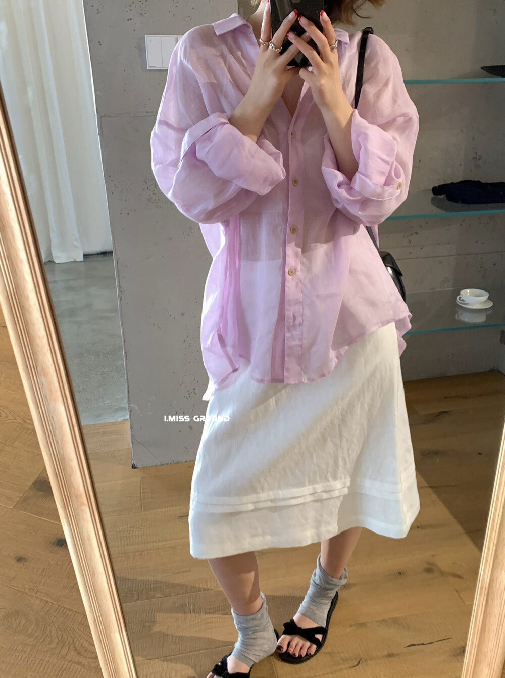 Áo sơ mi nữ linen tay dài cổ bẻ dáng rộng phong cách Hàn Quốc — xanh đậm, màu sắc, trắng ngà, xanh Hàn chi tiết 18