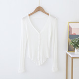 Весна и лето простой и элегантный многоцветный новый стиль универсальный темперамент Простой вязаный кардиган ленивый топ