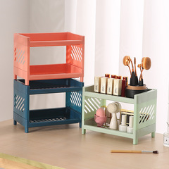 Desktop storage rack bathroom double-layer plastic cosmetics storage rack stationery book storage rack bedroom storage rack