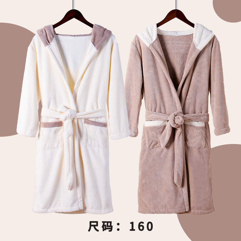 Coral polar Albornoz de los niños capa encapuchada baño del bebé engrosada absorbente bordado usable Toalla de baño del bebé Clase a