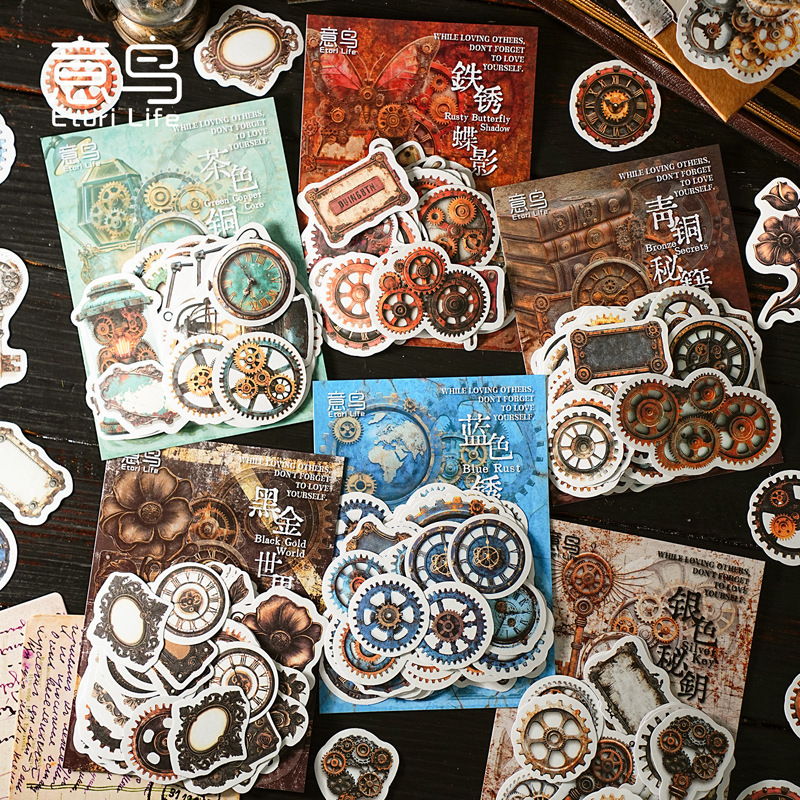 Yiniao Punk Era Series Sticker Pack 6 Styles DIY Journal Decoration Materials 6 Sticker Designs for Daily Use