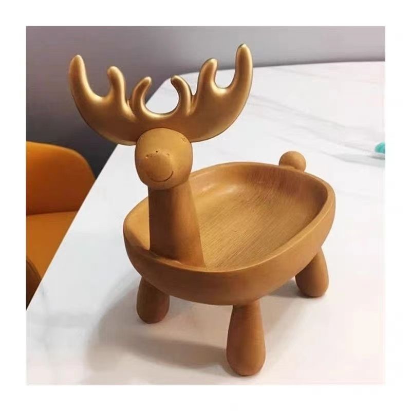 입구 키 저장 상자 장식품 거실 빛 고급 나무 곡물 FAWN 장식 집들이 테이블