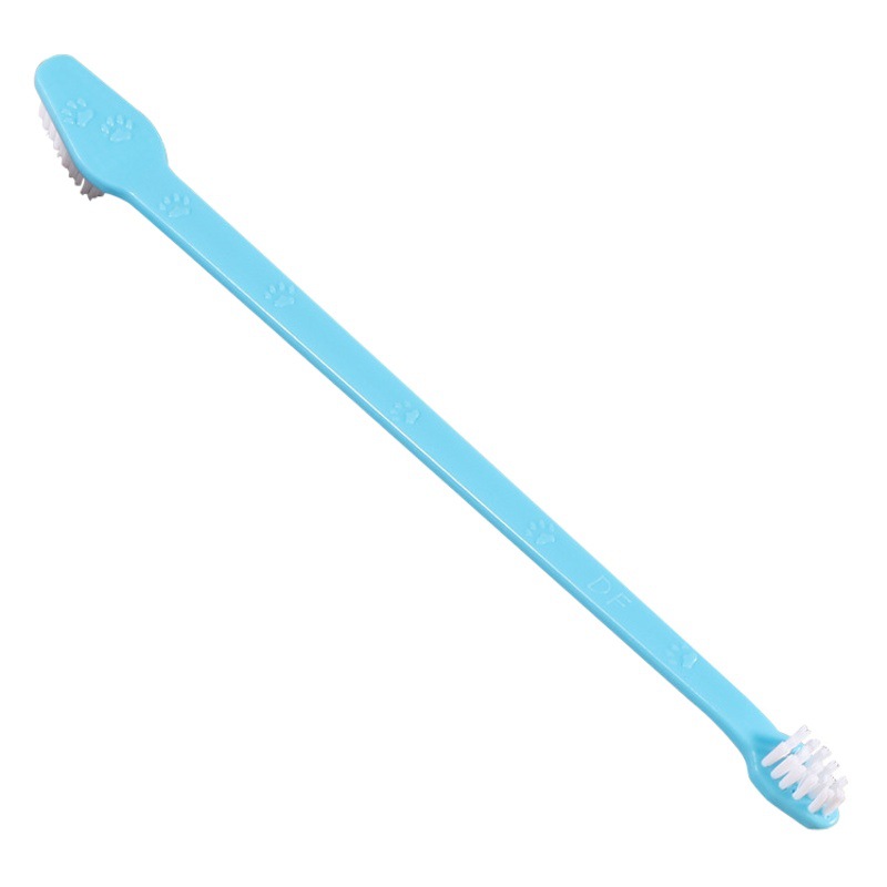 Pet Toothbrush Pet Long Handle Double Head Toothbrush Dog Oral Cleaning Care Soft Bristle Toothbrush Spot Wholesale Discount
