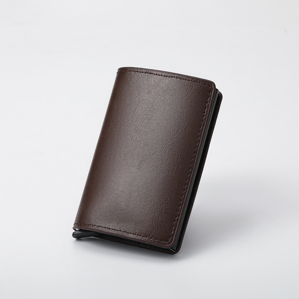 Cartera transfronteriza para hombre, tarjetero de fibra de carbono ultrafino, tarjetero automático, tarjetero de aleación de aluminio, monedero para tarjeta bancaria