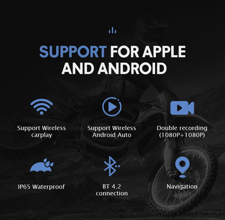 Motorcycle locomotive smart car machine cast screen driving recorder carplay suitable for Android Apple Hongmeng