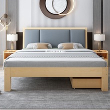 實木床.現代簡約.出租房經濟型雙人床.米簡易床架米單人床