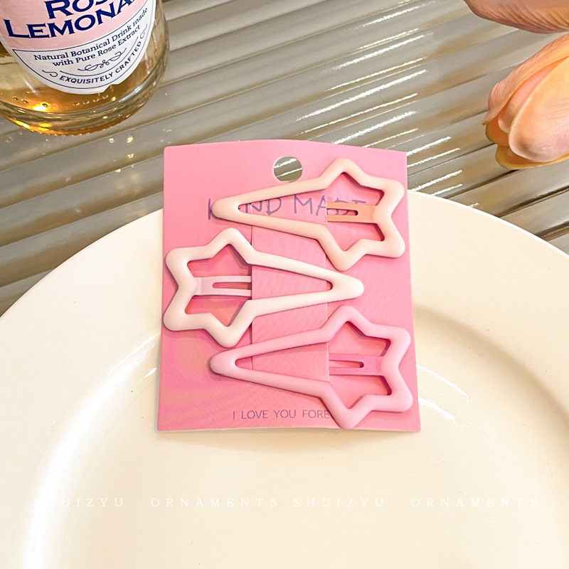 Clip de cabello coreano para adolescentes frente feminina broche clip de cabello rosa pequeño clip lateral dulce lindo tocado de cabello