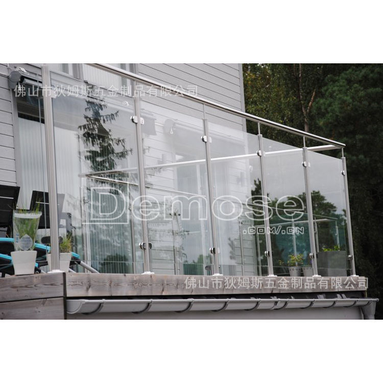 50.8圆管玻璃栏杆 不锈钢管立柱钢化玻璃护栏 别墅阳台楼梯扶手