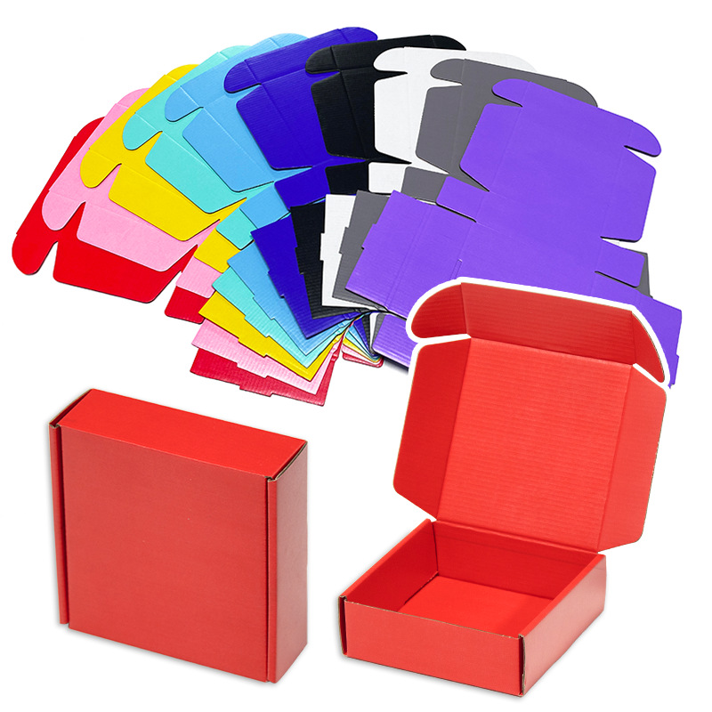 Caja de embalaje expreso cuadrada de gran tamaño de color, caja de embalaje de avión púrpura, logotipo de impresión gruesa