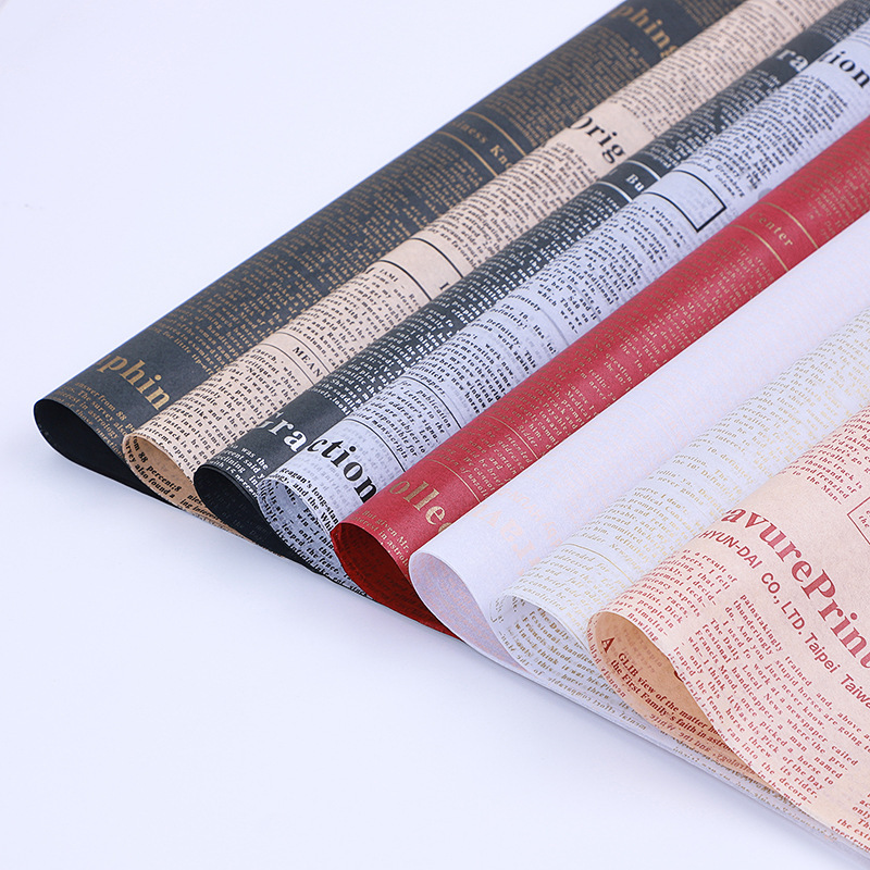 花派对厂家批发跨境英文报雪梨纸鲜花包装纸花店礼品花束打包纸