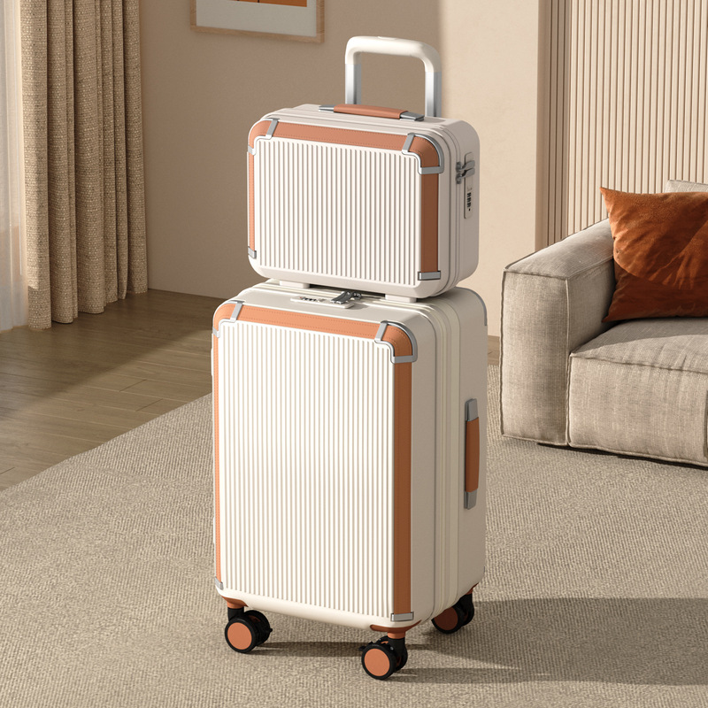 Export 20inch Expandable Travel Suitcase Set, Women's New Trolley Case, Boarding-Approved Password Suitcase, Leather Case