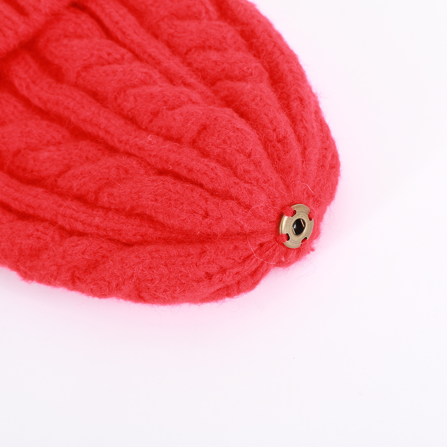 Gorro de lino grueso con patrón de una sola capa para mujer, versión coreana, tejido de Cachemira de mezcla de color sólido para otoño e invierno_voghion.com