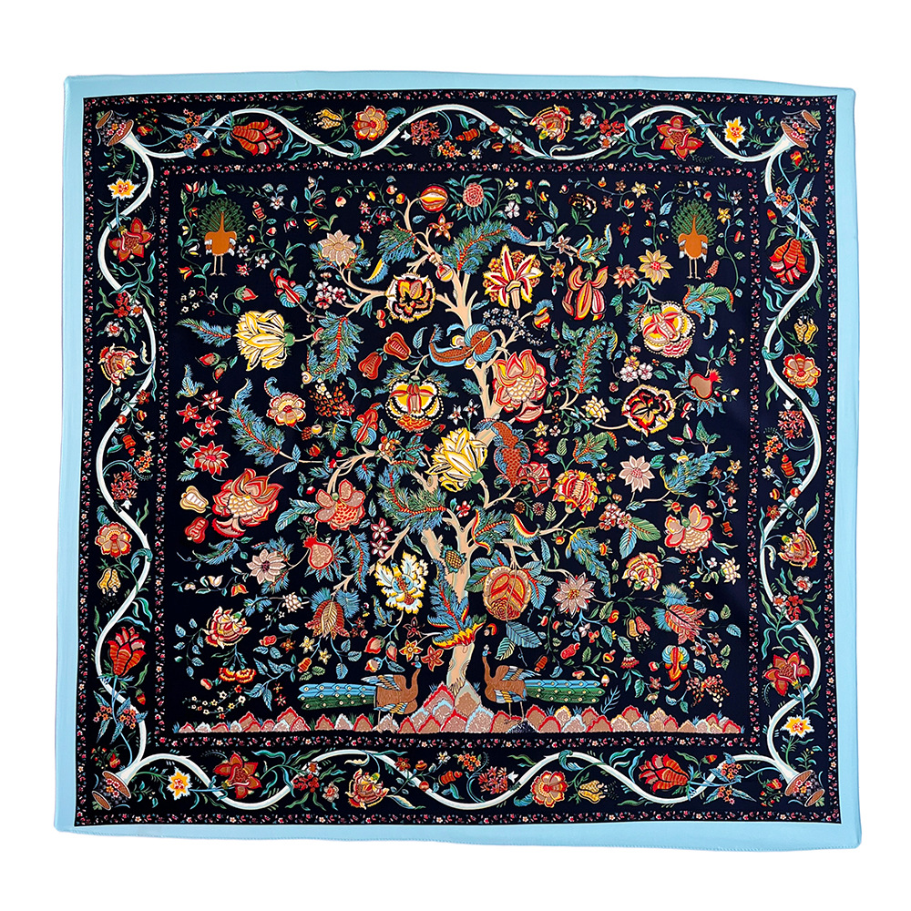 Women's Elegant Tree Leaves Flower Satin Silk Scarf display picture 8