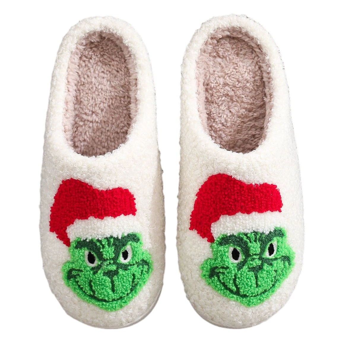 Amazon рождественские взрывы Гринч хлопковые тапочки мужские и женские домашние зимние шерстяные тапочки трансграничная оптовая продажа Гринч