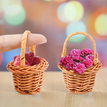 藤编迷你手提篮田园风家具装饰篮摆件摄影道具小件杂物花篮Mini篮