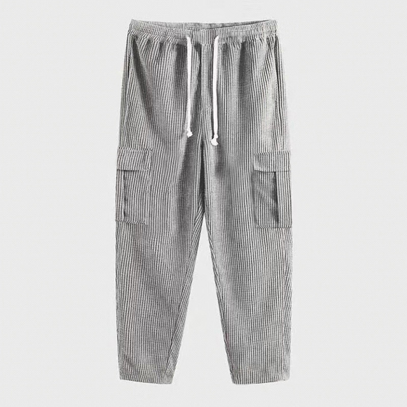 Comercio exterior Pantalones de pana para hombres Pantalones deportivos de color sólido pantalones casuales delgados de múltiples bolsillos rectos sueltos para hombres Otoño e Invierno