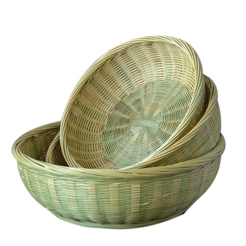 Bamboo Storage Basket base Fruits Basket household Steamed buns Bamboo Products kitchen Vegetable Basket products Cross border