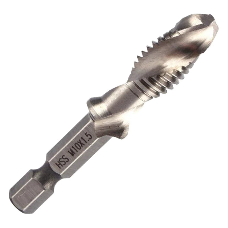 Набор многофункциональных комбинированных сверл-резьбонарезных долот для электродрелей, набор сверл с шестигранным хвостовиком, спиральные резьбонарезные долота для машинного использования.