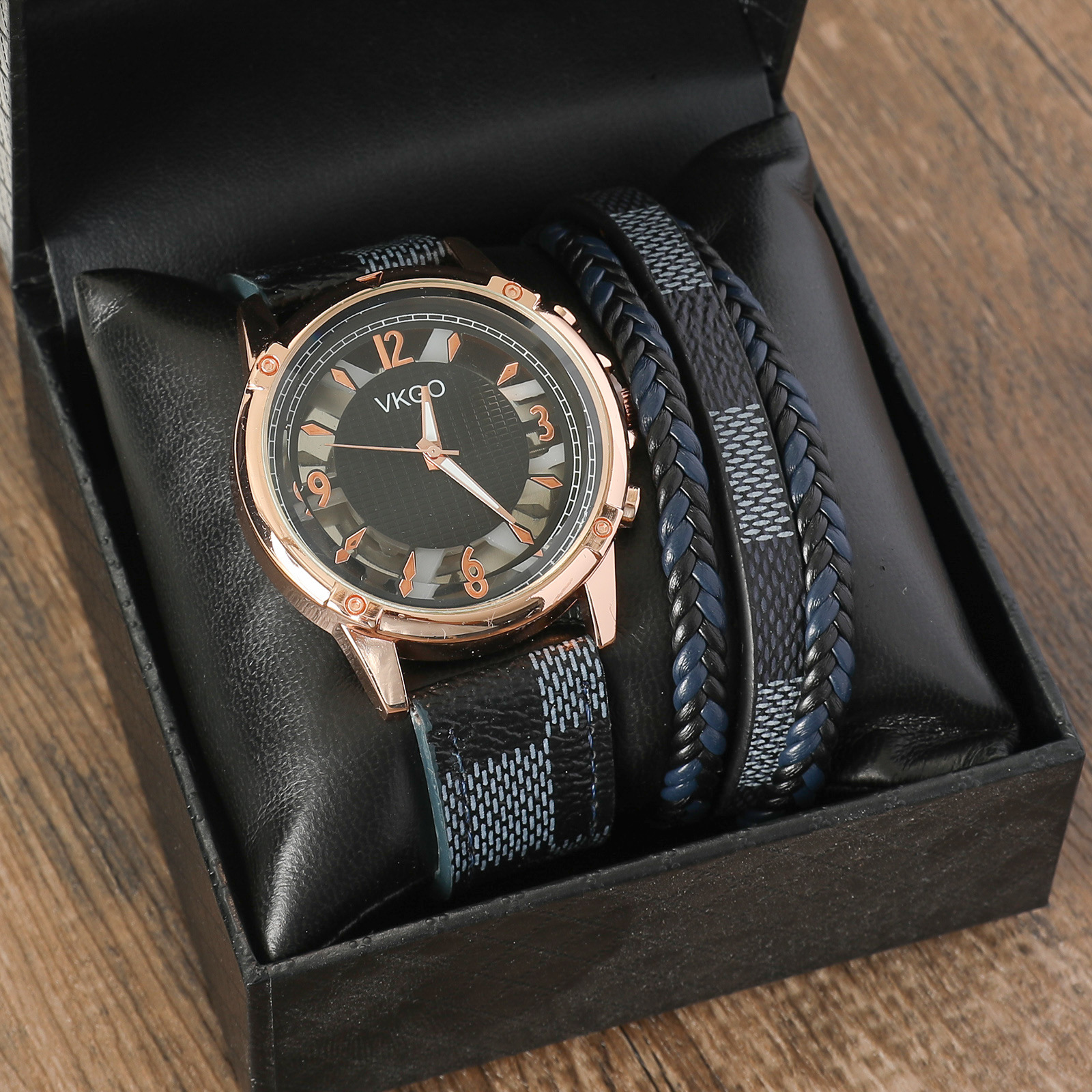 Herrklocka quartz lyxigt business set elegant presentask_voghion.com
