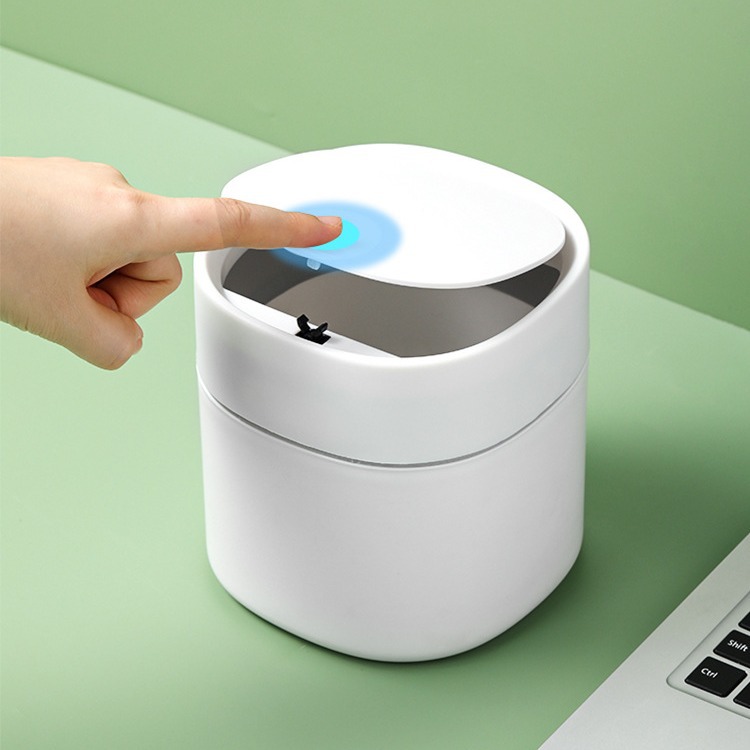 Rice wood desktop trash can push-type living room debris bucket car home desk storage tube garbage basket wholesale