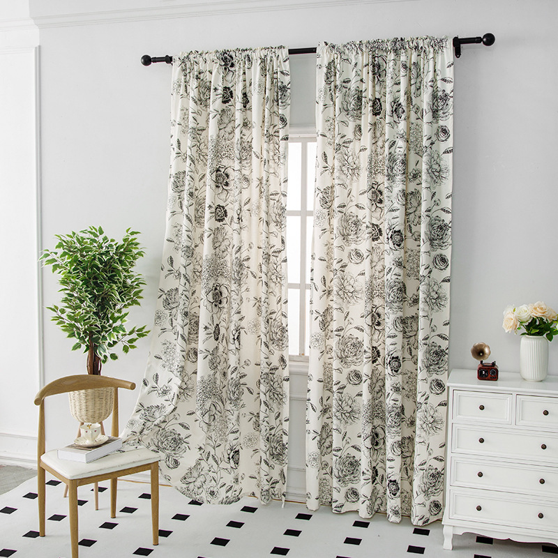 French-style Living Room Curtains With Floral And Bird Patterns_voghion.com