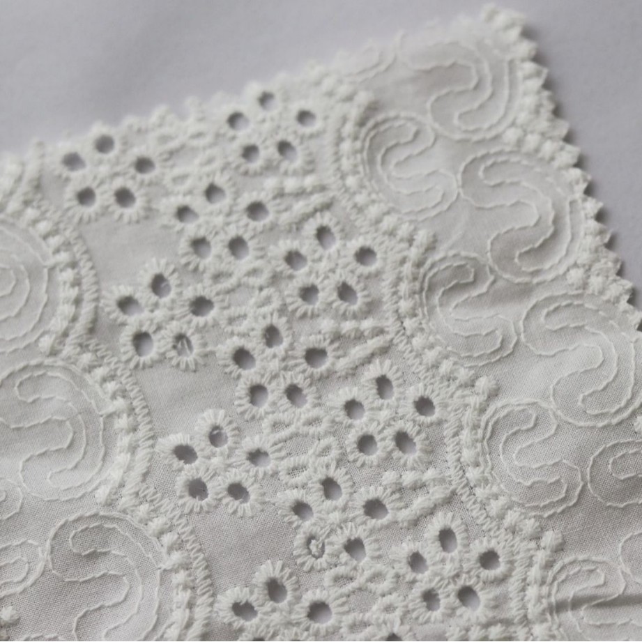[Mill] 60 algodón peinado bordado hueco vestido de flores franceses ropa de bebé bolsas de mesa tela de artesanía image 2