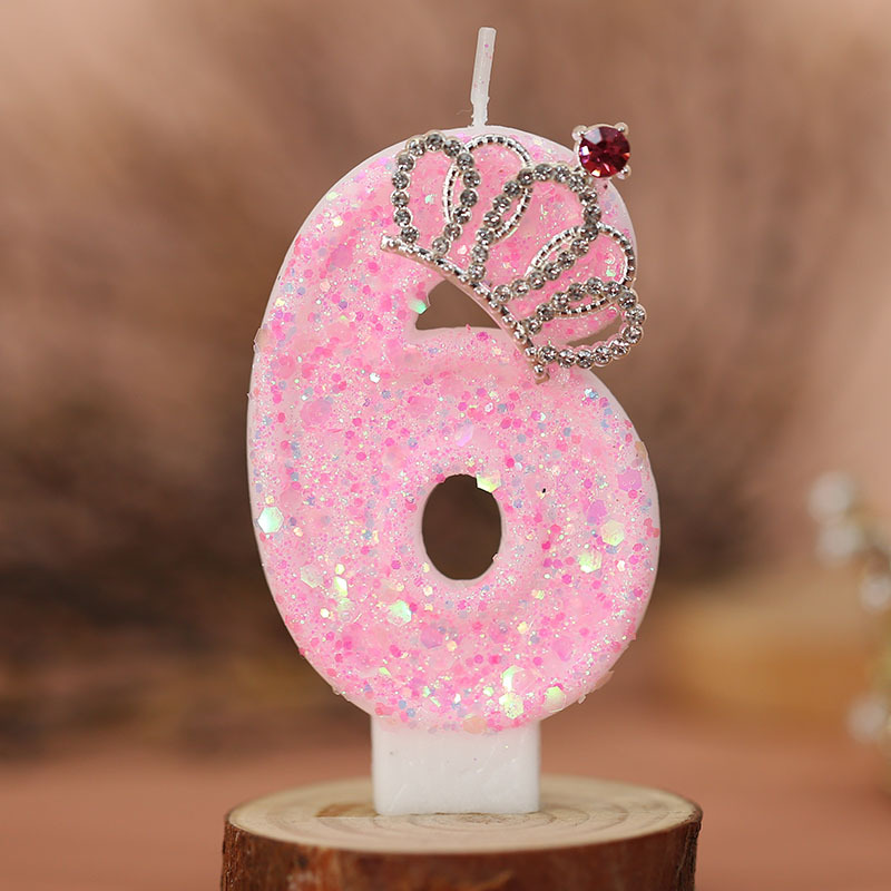 Corona digital rosa vela de cumpleaños mercancía transfronteriza temu amazon shein pastel decoración vela creativa