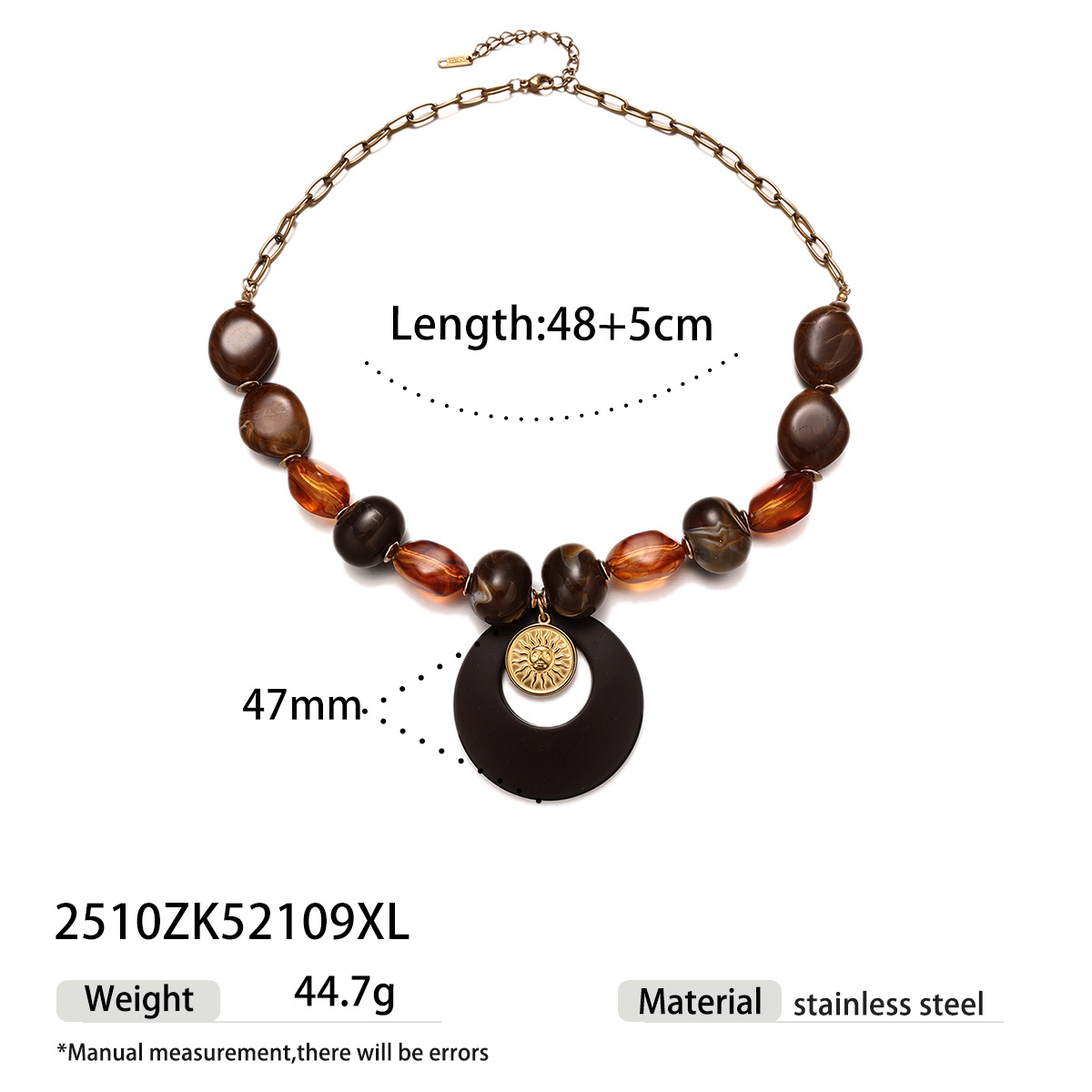 Collar acrílico de lujo ligero de Nicho de Cuentas de Clavícula exagerada de tendencia universal Joyerías de venta caliente transfronterizas image 6