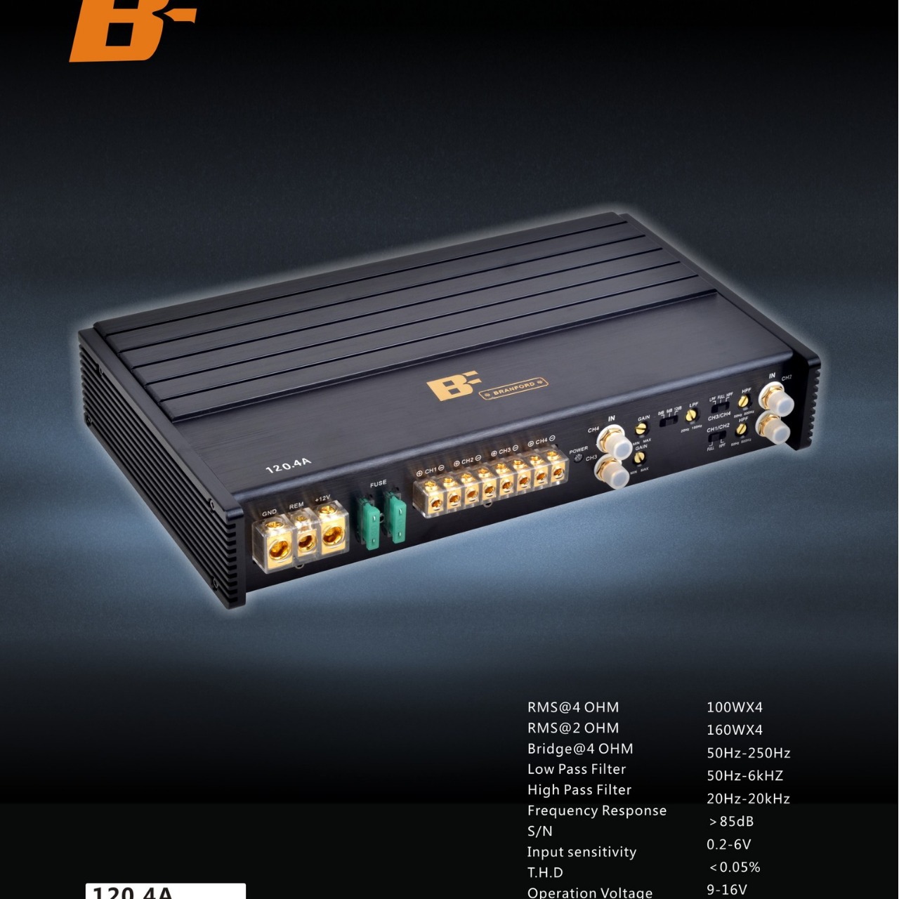 2026 Model Ab Class 4 X120 Watt Car Audio/Car Amplifier/Car Audio Amplifier