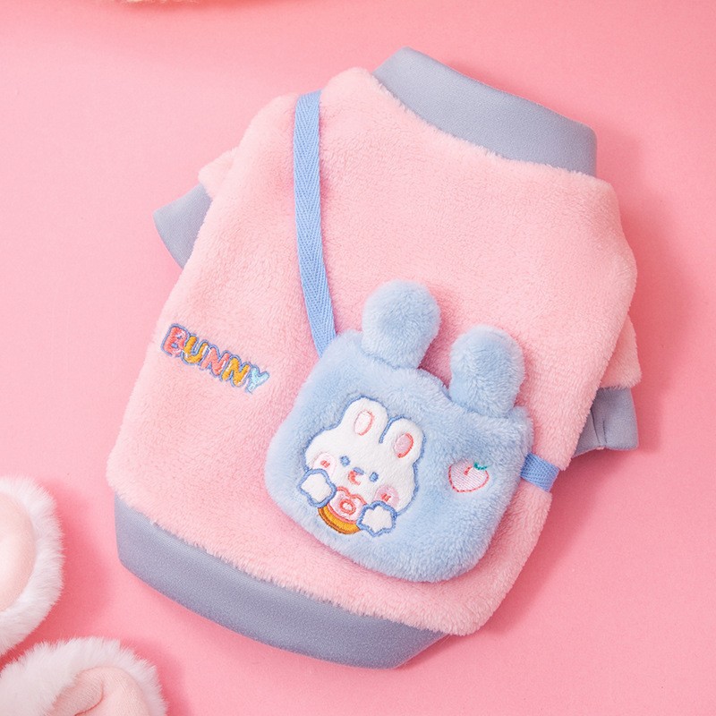 Estilo coreano lindo de dibujos animados de otoño e invierno perro de dos patas de lana medio y pequeño perro gato suéter Teddy ropa para mascotas