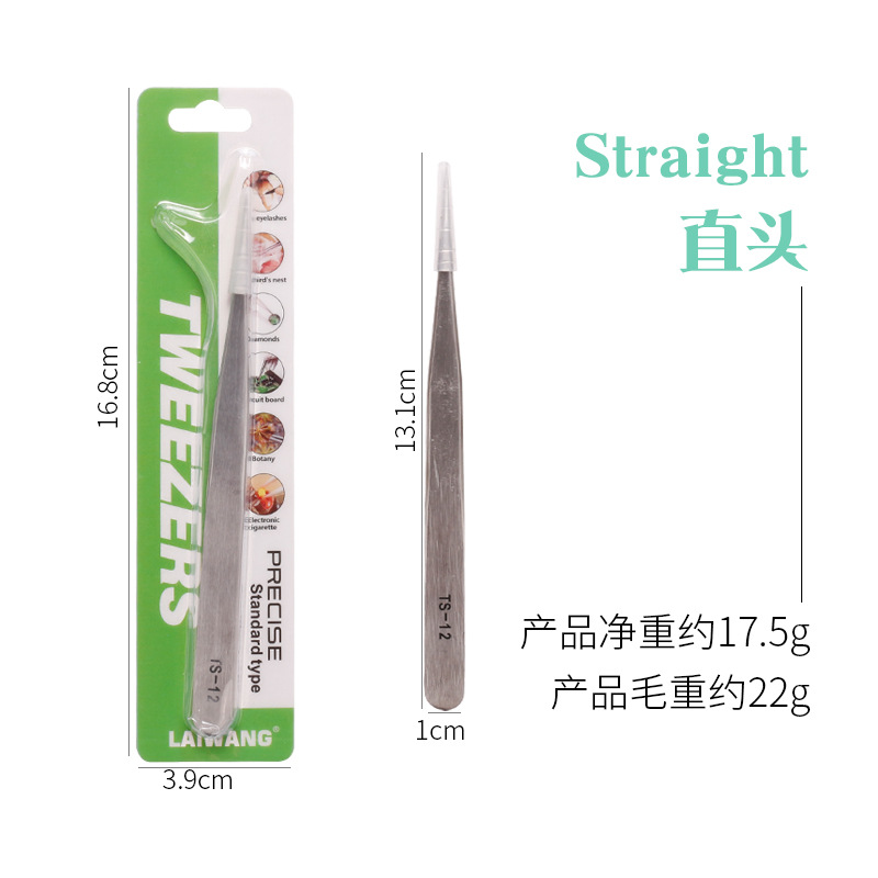 Herramientas de uñas al por mayor de acero inoxidable color primario pinzas de uñas codo pinzas rectas clip de diamante herramientas de joyería