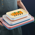 小麦秸秆塑料餐盘商用网红托盘家用备菜盘幼儿园长方形点心盘套装