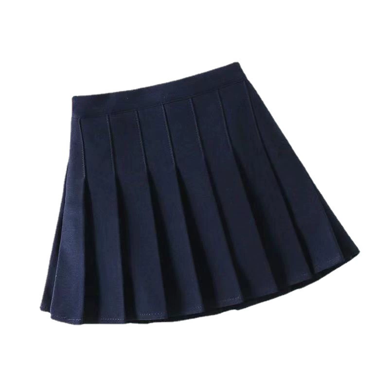 Осенняя pleated юбка, спортивная форма, эластичный пояс, А-силуэт