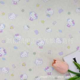 全棉40支数码直喷印花府绸面料五角星凯蒂猫箱包睡衣抱枕靠背布料