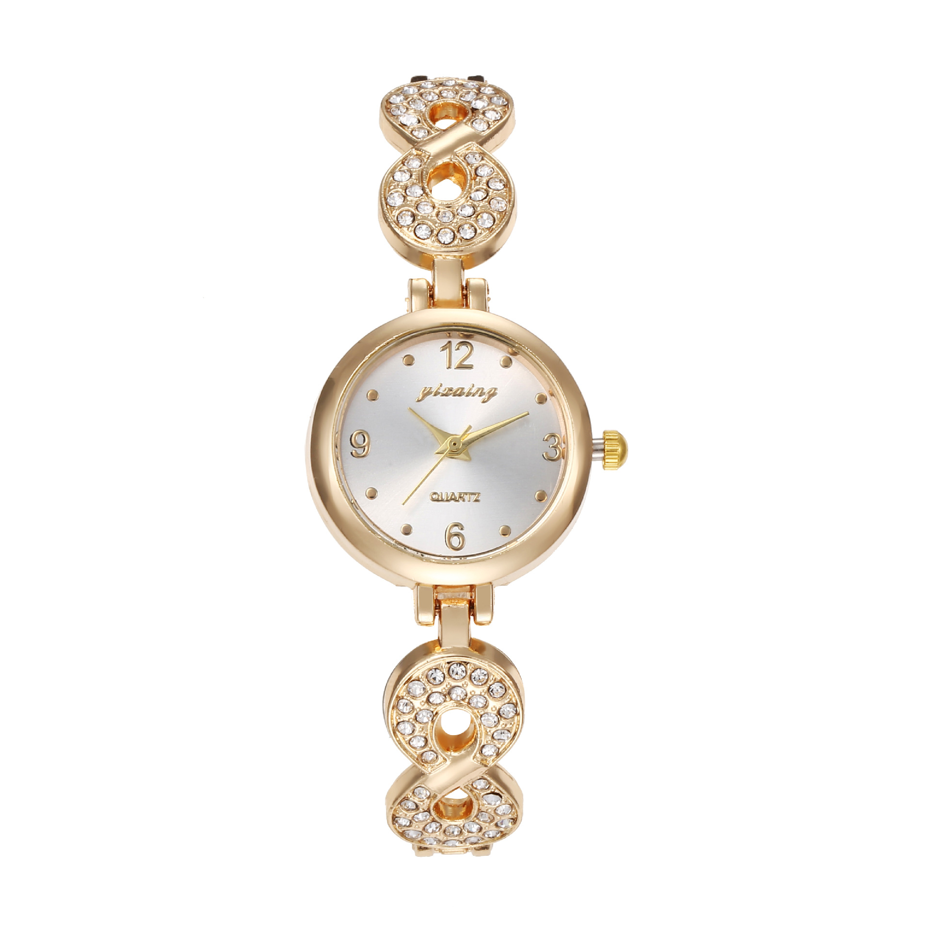 El Comercio exterior nueva moda pequeño dial diamante reloj de mujer de lujo completo diamante temperamento Digital 8 pulsera reloj decorativo