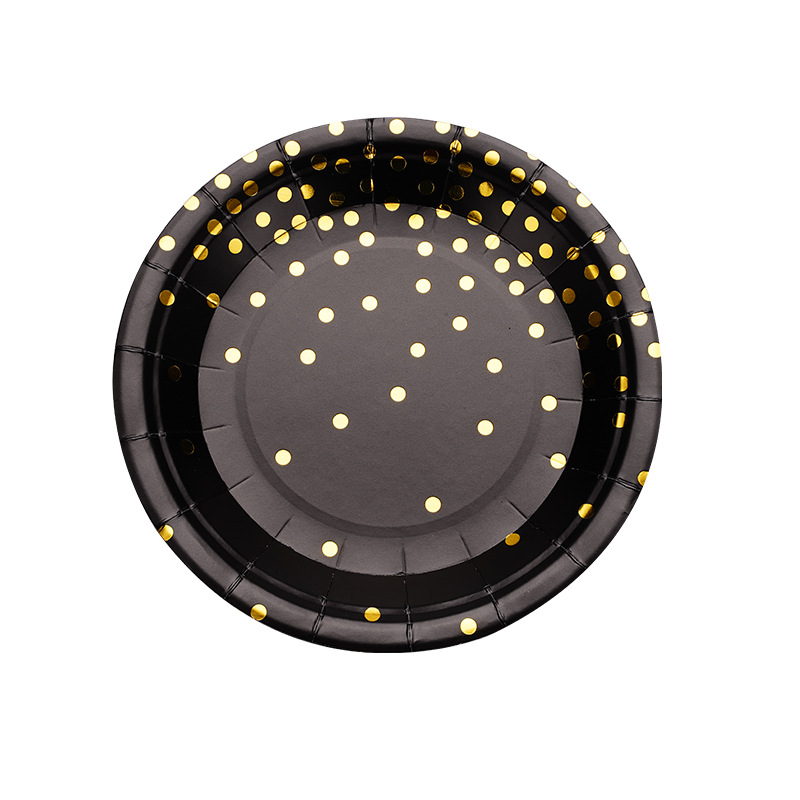 Amazon transfronteriza vajilla desechable traje fiesta suministros taza de papel bandeja cumpleaños plato de papel traje de comercio exterior en stock