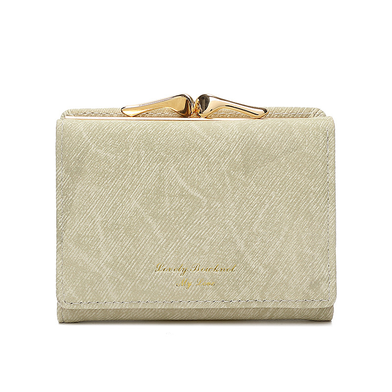 Cartera plegable de dibujos animados lindo transfronterizo, bowknot, bolso de tarjeta Macron, billetera de cuero PU de una pieza, billetera de mujer personalizada