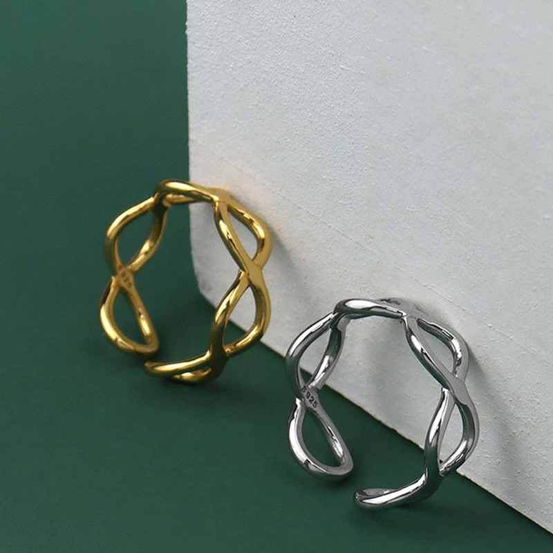 Korean personality hollow ring niche design sense geometric open ringpicture21