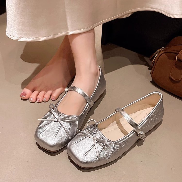 Zapatos Mary Jane de estilo francés con aumento de altura de 5 cm para mujer, nuevos zapatos de otoño 2025 versátiles, retro, antideslizantes, con lazo, zapatos individuales