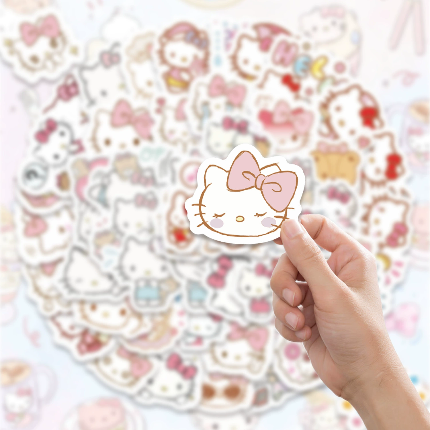 Наклейки Hello Kitty, декоративный набор для скейтборда, чемоданов, канцелярии и ногтей