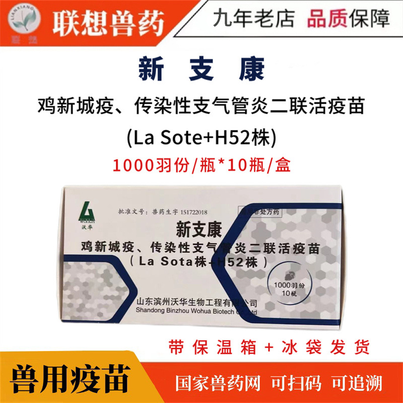 兽用鸡疫苗 新支康 新城疫传染性支气管炎H52株 1000羽/瓶