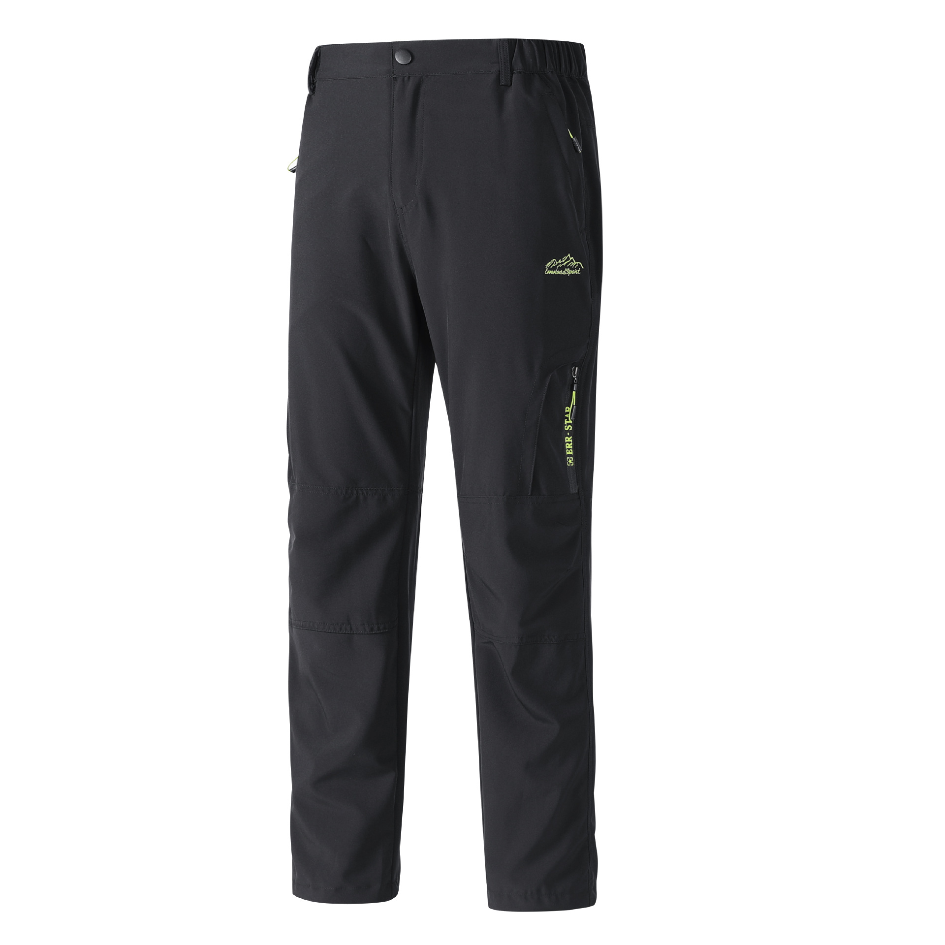 Leichte Cargo-Wanderhose für Herren, Sommer-Outdoor-Arbeitshose mit schnelltrocknendem, winddichtem Stoff, gerader Schnitt für Reisen und Camping, Schwarz/Grau_voghion.com
