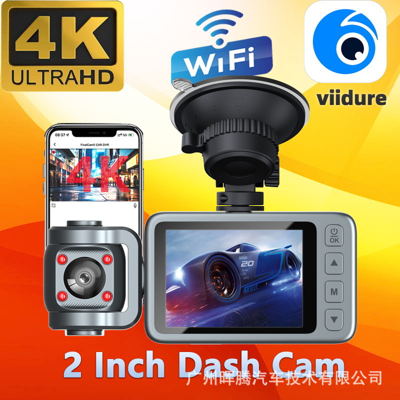 Cross-border foreign trade 4K three-lens dashcam WiFi connected Allwinner chip car DVR driving recorder