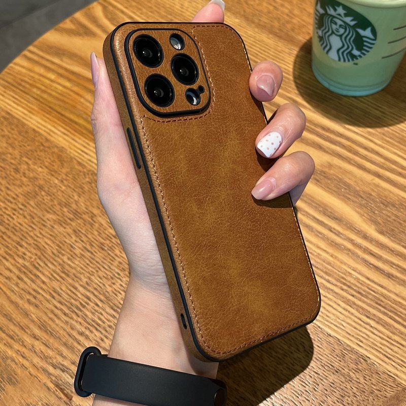 Suitable for Apple 16Promax New Leather Phone Case Iphone17Pro Full-Cover Anti-Fall 14 Unisex Suitable for Apple 16Promax New Leather Phone Case Iphone17Pro Full-Cover Anti-Fall 14 Unisex
