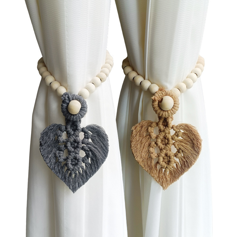 Cross-Border Supply of Wooden Bead Curtains, Hand-Woven Leaf Curtains, Rope Curtains, Gauze Curtains, Straps