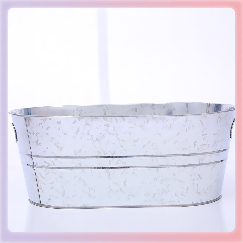 椭圆冰桶酒吧ktv通用冰桶镀锌马口铁冰桶户外椭圆镀锌桶永康油桶