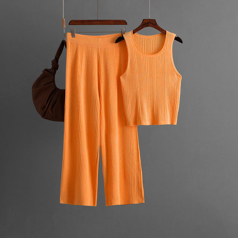 Summer Inner Wear Women round Neck Sleeveless Top Knitted Two Piece 8 Summer Inner Wear Women round Neck Sleeveless Top Knitted Two Piece