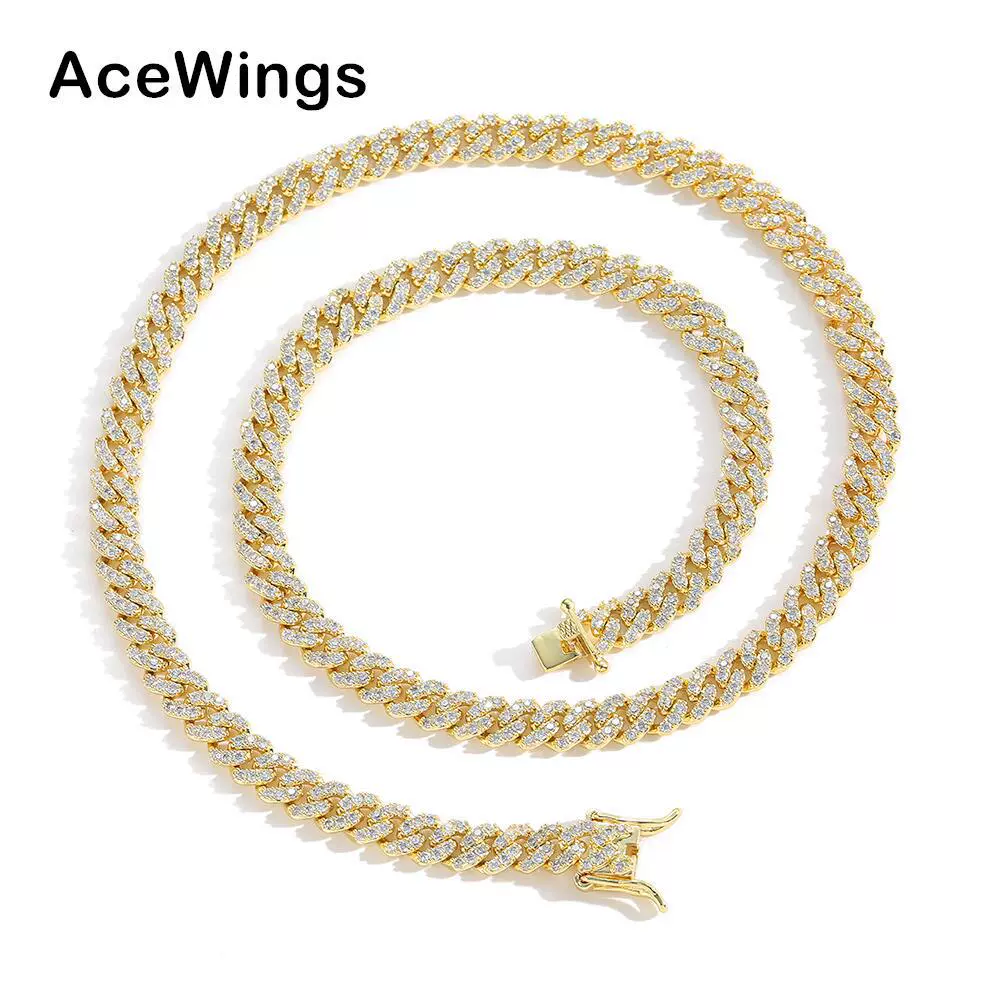 6mm三颗锆石女士细古巴项链 欧美嘻哈个性款礼物铜镶锆石嘻哈项链